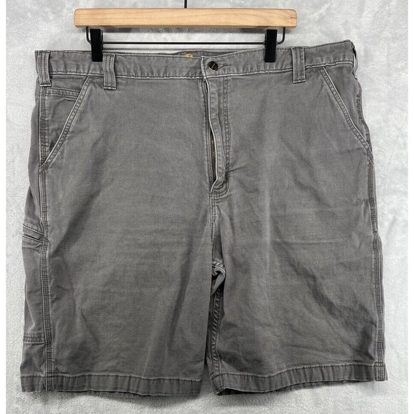 Carhartt Shorts‎ Gray Denim Flat Front Relaxed Fit Side Pockets Men's Size 42 - Picture 1 of 7